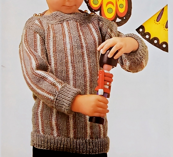 Jungen Pullover mit Längsstreifen (Größen 86-110) Anleitung